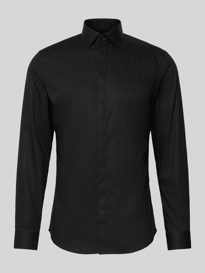Jake*s Slim Fit Business Hemd aus Baumwolle mit Kentkragen Black 2