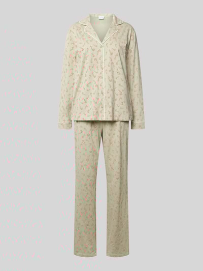 LASCANA Pyjama mit Reverskragen Modell 'X-MAS' Hellgruen 1