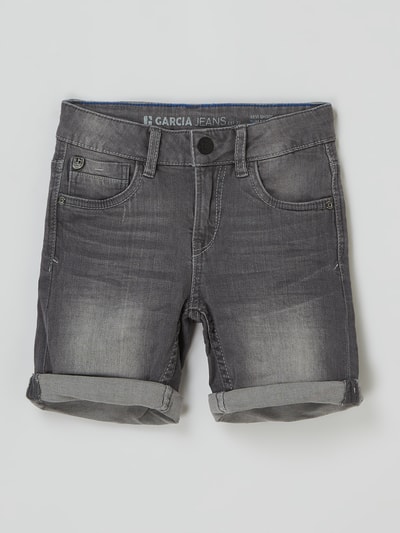 Garcia Slim Fit Jeansshorts mit Stretch-Anteil Modell 'Xevi' Mittelgrau 1