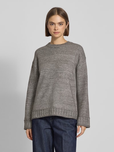 Pieces Oversized Strickpullover mit Crew Neck Modell 'ORLY' Mittelgrau 4