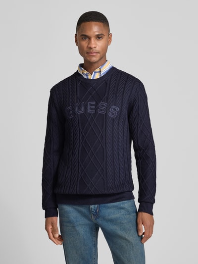 GUESS Strickpullover aus Baumwoll-Modal-Mix Marine 4