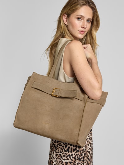 Marc O'Polo Shopper aus Veloursleder Sand 1