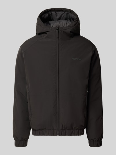 REVIEW Regular Fit Jacke mit Kapuze und Reißverschlusstaschen Black 1