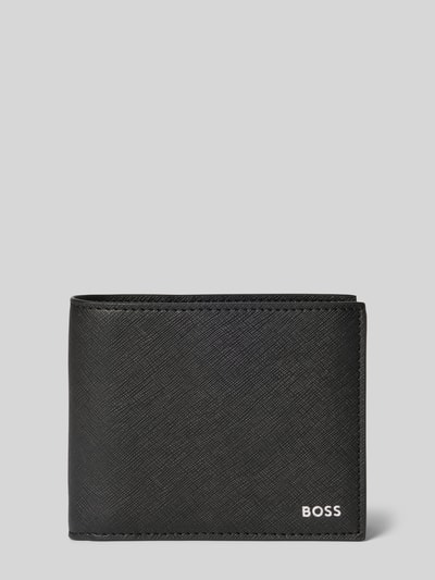 BOSS Portfel z naturalnej skóry bydlęcej model ‘ZAIR_TRIFOLD’ Czarny 1