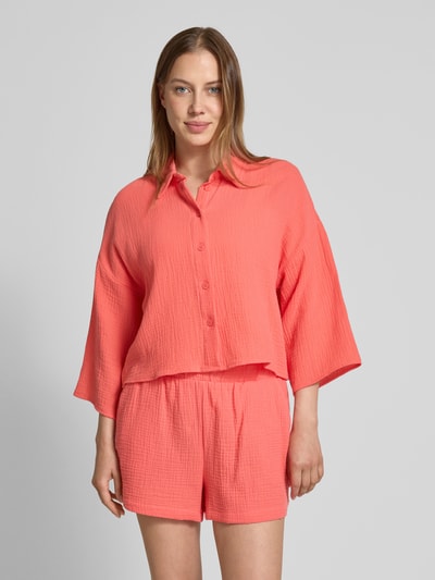Vero Moda Loose Fit Hemdbluse aus reiner Baumwolle Modell 'NATALI' Hellrot 4