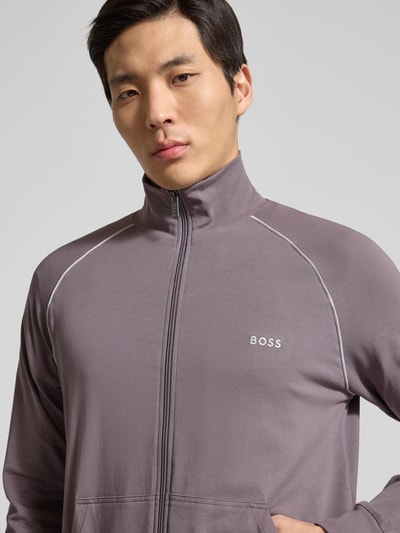 BOSS Regular Fit Sweatjacke aus Baumwoll-Mix Modell 'Mix&Match' Taupe 3