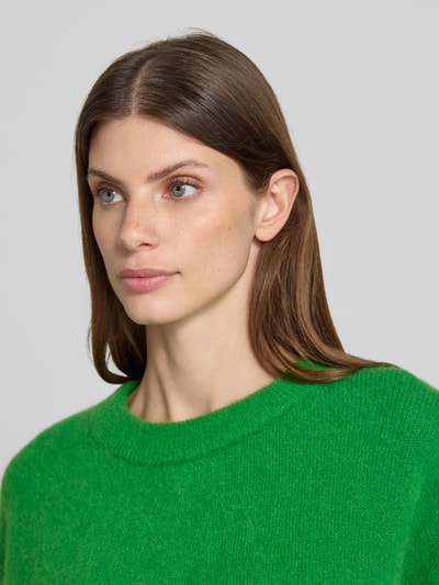 American Vintage Oversized gebreide pullover met ribboorden, model 'VITOW' Groen - 3