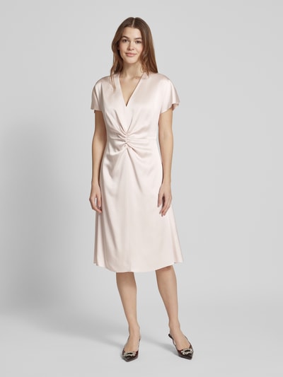 BOSS Midikleid mit V-Ausschnitt Modell 'Dulania' Hellrosa 4
