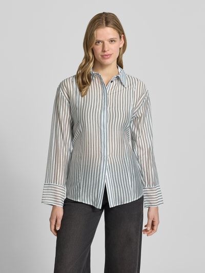 Topshop Hemdbluse aus Lyocell-Mix Modell 'Syara' Hellblau 4