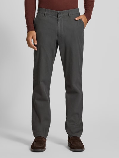 Christian Berg Men Straight Fit Stoffhose mit französischen Eingrifftaschen Dunkelgrau 4