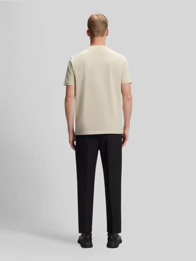 BOSS Green męski t-shirt o kroju regular fit z mieszanki bawełny Beżowy 5