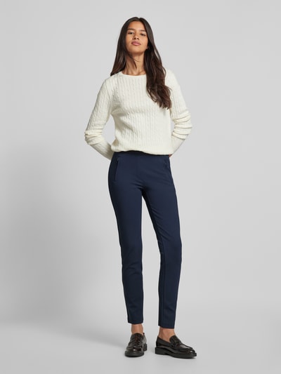 Christian Berg Woman Slim fit stoffen broek met ritszakken Donkerblauw - 1