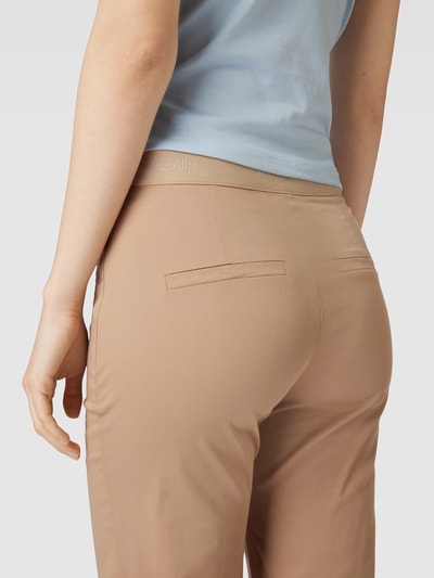 Marc Cain Stoffen broek met elastische band met logo Beige - 3