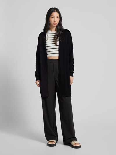 Fransa Longcardigan mit gerippten Abschlüssen Modell 'Clia' Black 1