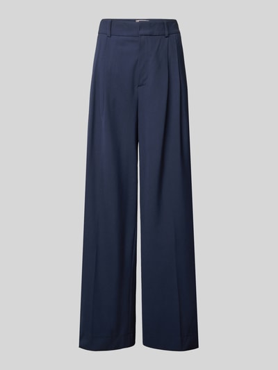 MOS MOSH Wide leg pantalon met bandplooien, model 'Kay Piet' Marineblauw - 2