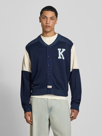 Kenzo Gebreid jack van mix van viscose en katoen Marineblauw - 4