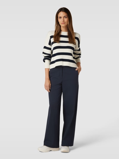 Marc O'Polo Flared stoffen broek in effen design Marineblauw - 1