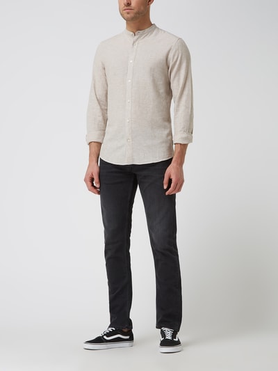 Only & Sons Slim fit linnen overhemd, model 'Caiden' Beige - 1