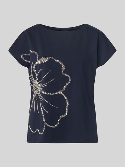 s.Oliver BLACK LABEL Regular fit T-shirt van katoenmix Marineblauw - 2