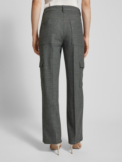 Marc Cain Wide leg stoffen broek met bandplooien Zwart - 5