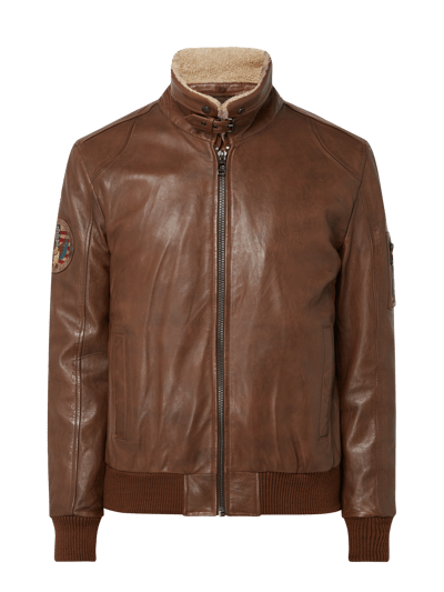 Milestone Lederjacke aus Lammnappa Modell 'Timur' Cognac 2