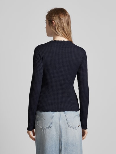 Tom Tailor Denim Longsleeve mit Strukturmuster Marine 5