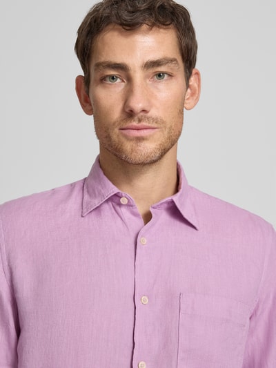 Marc O'Polo Regular Fit Freizeithemd aus reinem Leinen Flieder 3