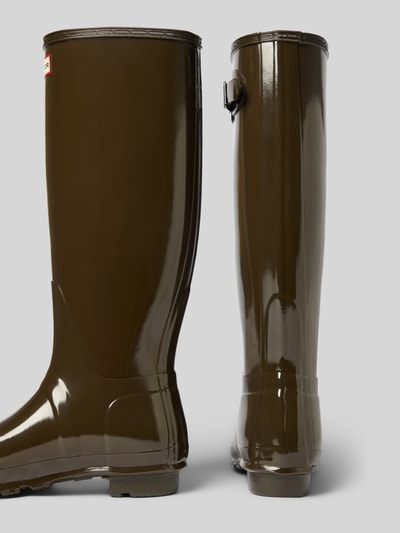 Hunter Gummistiefel mit verstellbarer Schnalle und Label-Detail Dunkelbraun 2