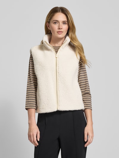 s.Oliver RED LABEL Regular Fit Weste mit Reißverschluss Ecru 4