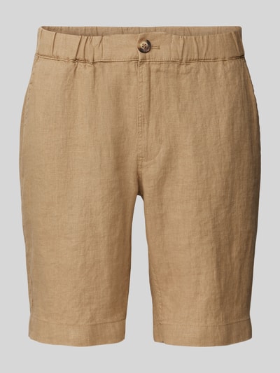 Mazine Leinenshorts in unifarbenem Design Modell 'Littlefield' Beige 2