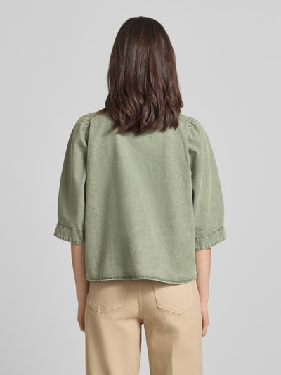 LOLLYS LAUNDRY Regular fit overhemdblouse van viscosemix model 'Bono' Lichtgroen - 5