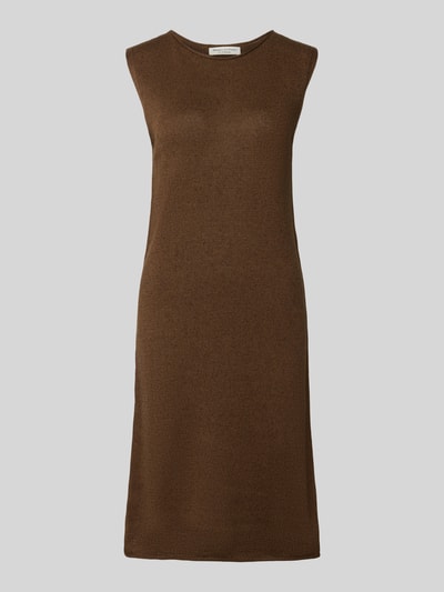 Marc O'Polo Schmales Strickkleid aus Baumwoll-Leinen-Mix Mittelbraun 2