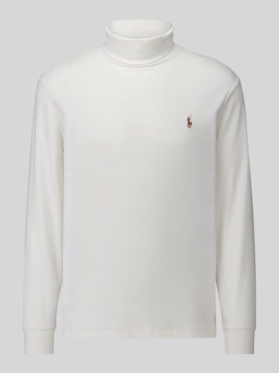 Productfoto, witte regular fit coltrui van puur katoen, fijne textuur, Regular Fit Rollkragenpullover aus reiner Baumwolle van Polo Ralph Lauren, Heren