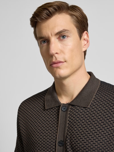 Cinque Regular fit poloshirt met knoopsluiting, model 'Janne' Marineblauw - 3