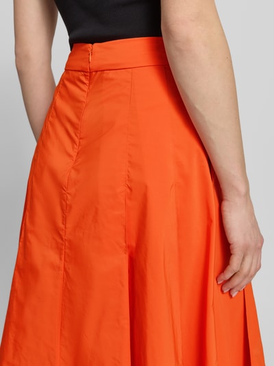 Essentiel Antwerp Ausgestellter Midi-Rock mit verdecktem Reißverschluss Modell 'JAELYN' Orange 3