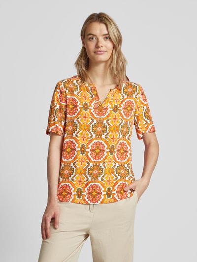 Montego Bluse mit Allover-Muster Orange 4