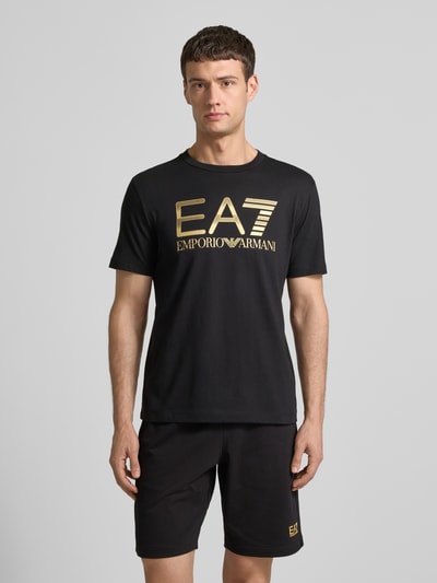 EA7 Emporio Armani T-Shirt mit Logo und Rundhalsausschnitt Black 4