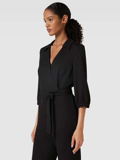 Jake*s Collection Jumpsuit met strikceintuur Zwart - 3