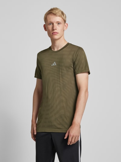 Adidas Training T-Shirt mit Strukturmuster Oliv 4