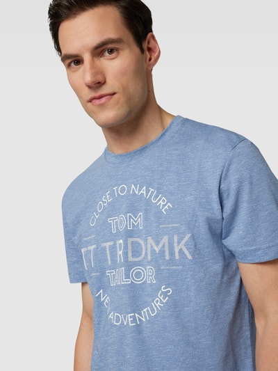 Tom Tailor T-Shirt mit Label-Print Hellblau 3