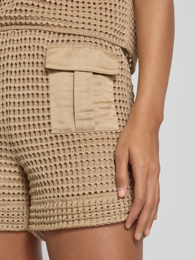 Marc Cain Shorts mit Pattentaschen und Effektgarn Sand 3