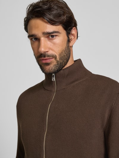 Lindbergh Strickjacke mit Strukturmuster Mittelbraun 3