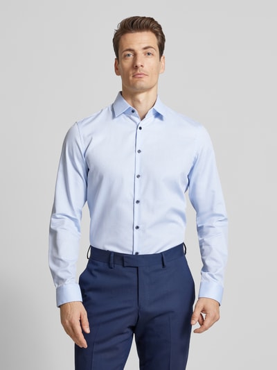 Jake*s Koszula biznesowa o kroju slim fit z kołnierzykiem typu kent Błękitny 4