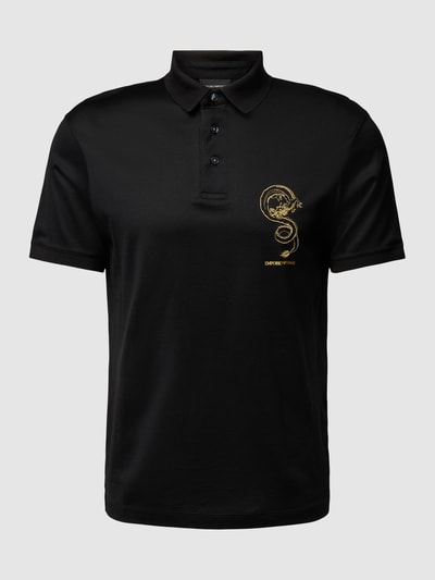 Emporio Armani Poloshirt mit Motiv- und Label-Stitching Black 2