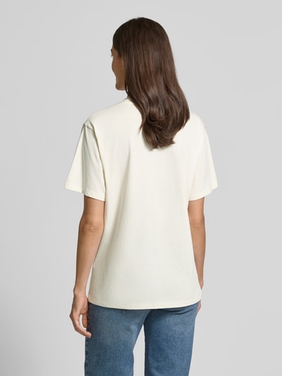 HUGO Relaxed Fit T-Shirt mit Label-Stitching und Rundhalsausschnitt Offwhite 5