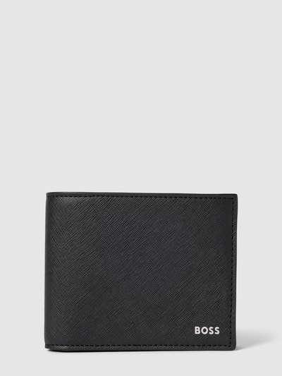 BOSS Portemonnaie aus Leder mit Label-Detail Modell 'Zair' Black 1