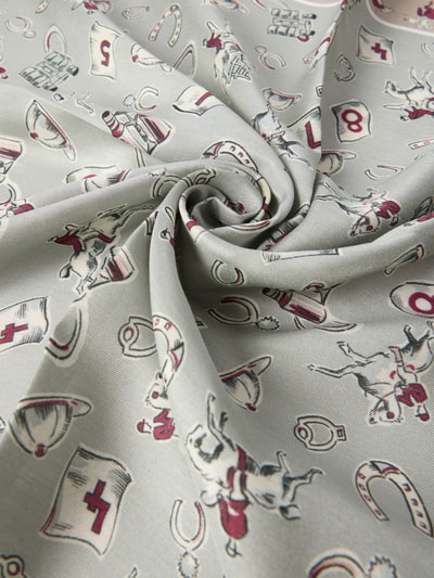 Productfoto, grijs Tuch aus Viskose-Seiden-Mix Modell 'BANDANA CM 60X60' van HUGO met allover-patroon en gladde textuur, heren accessoire