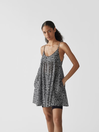 Stella Mc Cartney Minikleid mit Allover-Label Schwarz 4