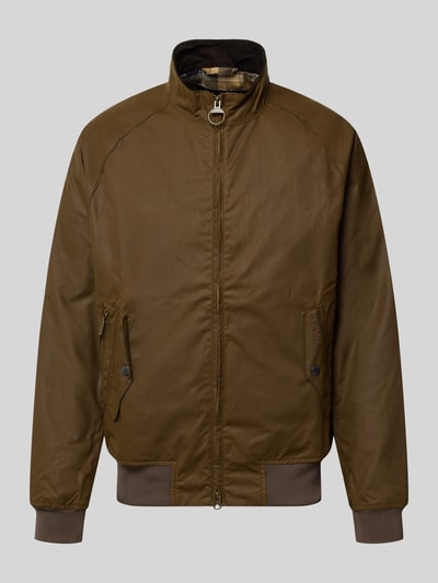 Barbour Bomberjacke mit Zweiwege Reißverschluss Schoko 1