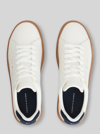 Tommy Hilfiger Sneakersy z mieszanki skóry z detalami z logo Biały 3